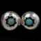 Pair of estate unmarked Native American sterling silver turquoise stud earrings