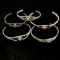 Lot of 5 Native American sterling silver turquoise & coral baby bracelets