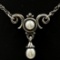 Estate James Avery sterling silver Victorian pearl necklace
