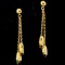 Pair of estate 18K yellow gold dangle drop earrings