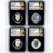 Certified 4-piece silver high relief 50th anniversary set of 2014 U.S. Kennedy half dollars
