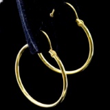 Pair of estate 14K yellow gold hoop earrings