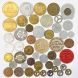 Lot of 48 Texas (mostly San Antonio) trade tokens, transportation tokens & medals