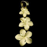 Estate 14K yellow gold flower dangle pendant