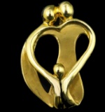 Vintage 14K yellow gold family love pendant