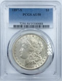 Certified 1897-S U.S. Morgan silver dollar