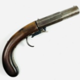 Antique unmarked American under hammer single shot black powder percussion pistol .36 cal