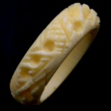 Vintage genuine ivory carved dragon ring