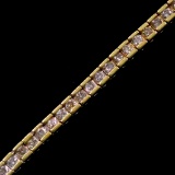 Estate 14K yellow gold diamond tennis bracelet