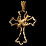 Estate 14K yellow gold cross pendant