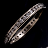 Estate 14K white gold diamond band ring