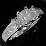 Estate 14K white gold diamond ring