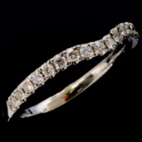 Estate 14K white gold diamond curved band