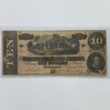 1864 Confederate States of America $10 banknote