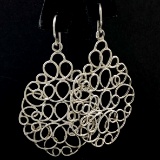 Pair of estate sterling silver scroll earrings