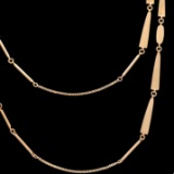 Authentic estate Kendra Scott rose gold-tone long bar necklace