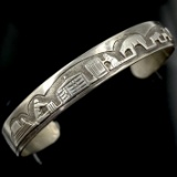 Estate Jacob Kabe Native American sterling silver cuff bracelet