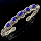 Estate Relios by Carolyn Pollack Native American sterling silver lapis cuff bracelet