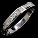 Estate 14K white gold diamond band ring