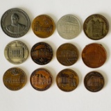 Lot of 12 pre-1930 Mid-Western U.S. Masonic medals