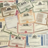 Lot of 100 different U.S. & foreign stock & bond certificates