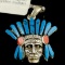 Estate Native American-style sterling silver chief pendant