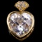 Estate 14K yellow gold bezeled cubic zirconia heart pendant