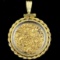 Estate placer gold nuggets in yellow gold-filled rope bezel pendant
