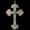 Estate Native American sterling silver turquoise cross pendant