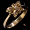 Estate unmarked 14K yellow gold diamond butterfly ring