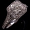 Estate unmarked 14K white gold diamond cluster halo ring