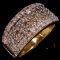 Estate 10K yellow gold champagne diamond band ring