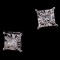 Pair of estate sterling silver diamond illusion-set stud earrings