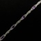 Estate sterling silver diamond & purple stone tennis bracelet