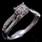 Estate sterling silver square diamond cluster ring