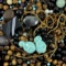 Lot of assorted semi-precious stone beads including tigers-eye, onyx, turquoise & more