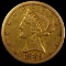 1886-S U.S. $5 Liberty head gold coin
