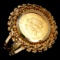 Vintage 14K yellow gold bezel coin ring