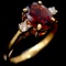 Estate 14K yellow gold diamond & garnet ring