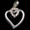 Estate 10K white gold diamond heart pendant