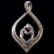 Estate sterling silver diamond mother's love pendant
