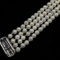 Vintage sterling silver sapphire & cultured pearl 4-row bracelet