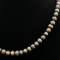 Estate black fresh water pearl necklace with 14K yellow gold findings
