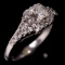 Estate 14K white gold diamond halo ring