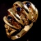 Vintage estate 14K yellow gold natural sapphire domed nugget cocktail ring