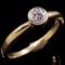 Estate 14K yellow gold diamond bezeled solitaire ring