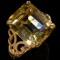 Vintage 14K yellow gold yellow filigree yellow stone ring