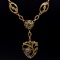 Vintage Black Hills Gold 14K yellow, green & rose gold topaz ornate necklace