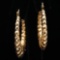 Pair of vintage 10K yellow gold textured door-knocker hoop earrings