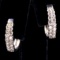Pair of estate 14K white gold diamond hoop earrings